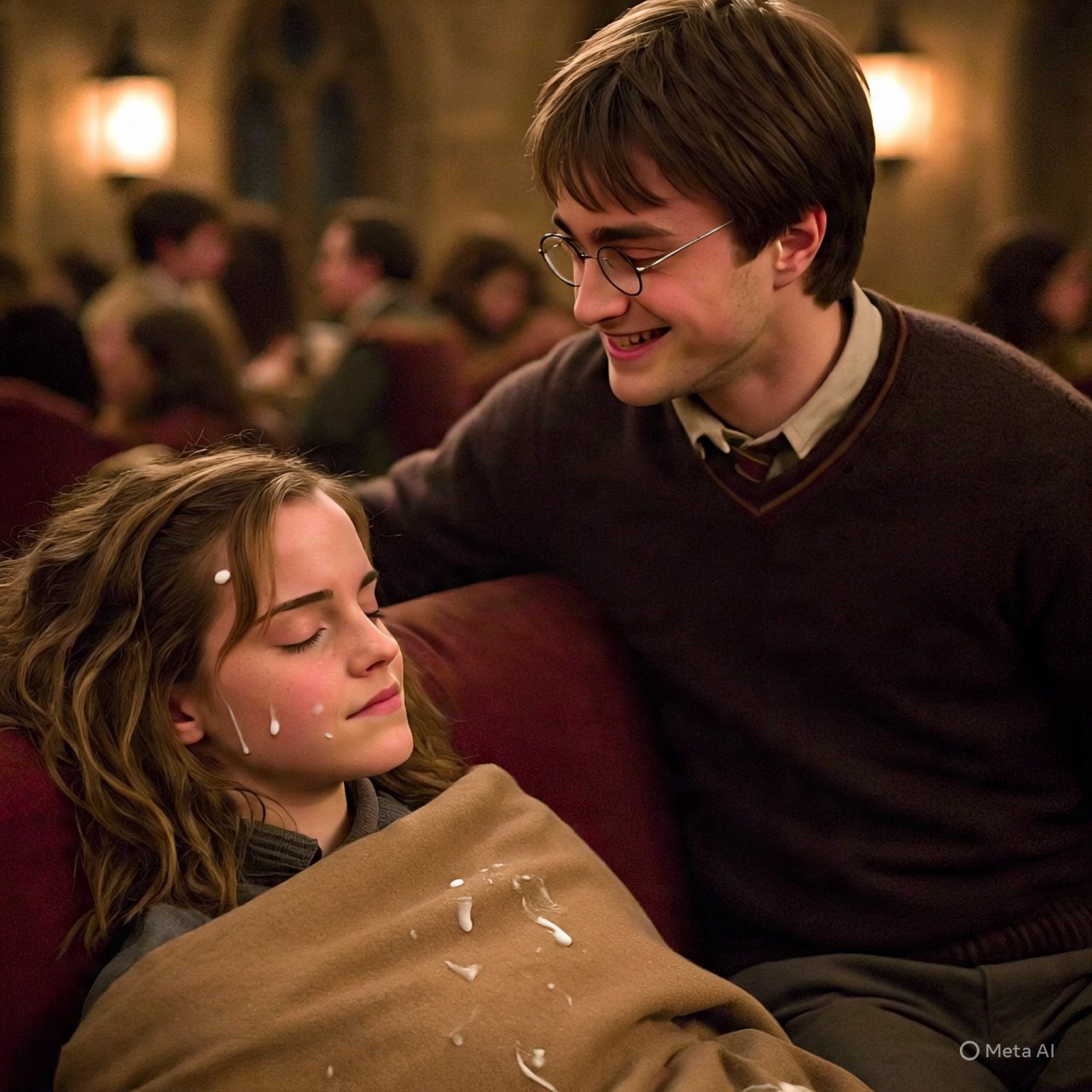 w9JFpwAv Harry had fun when Hermione was sleeping (Harry se divertiu enquanto Hermione dormia) 01.jpg